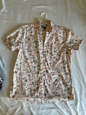 Marc Anthony Pink Floral Short-Sleeve Button-Down Shirt